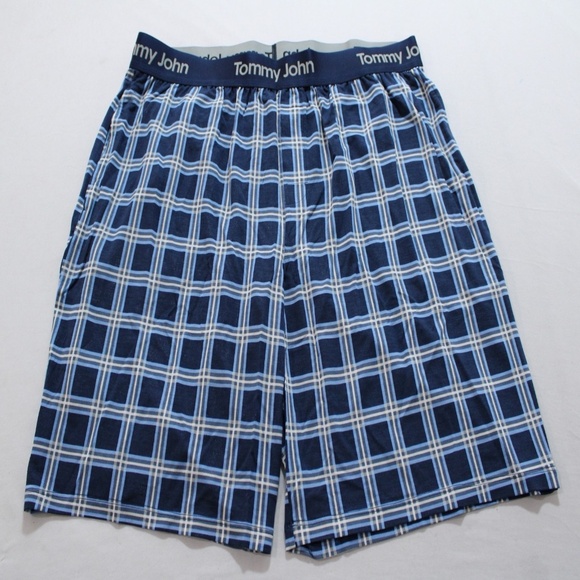 NEW Tommy John Sleep Shorts XL Sam Plaid Dress Blues - Picture 1 of 6